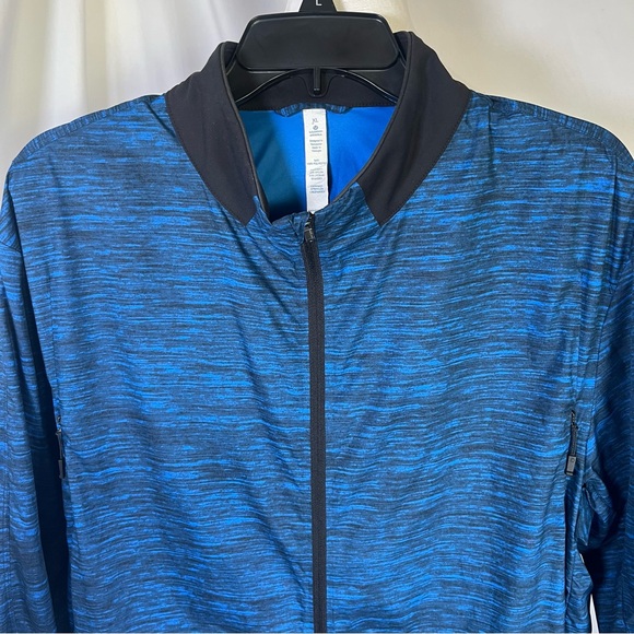 Lululemon Surge Full Zip Jacket Oki Heathered Print Teacup Blue &‎ Black Size XL - Picture 3 of 10